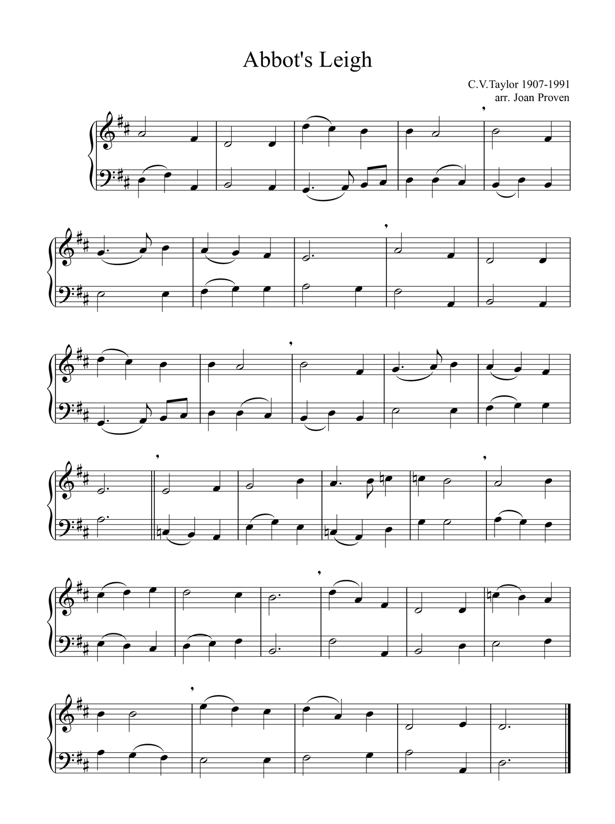 Abbot's Leigh Full Score image
