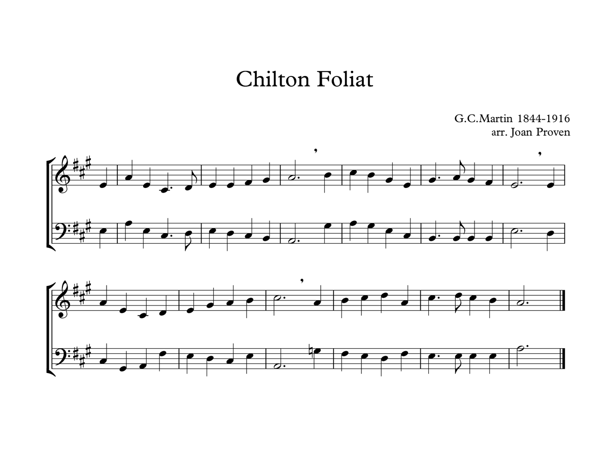 image of Chilton Foliat Full Score