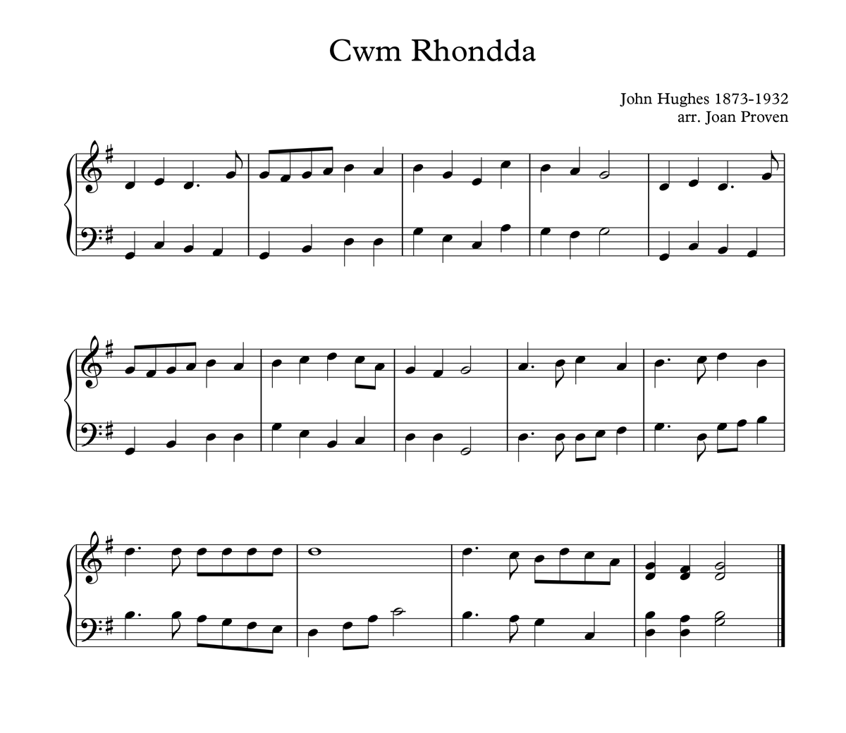 image of Cwm Rhondda full score