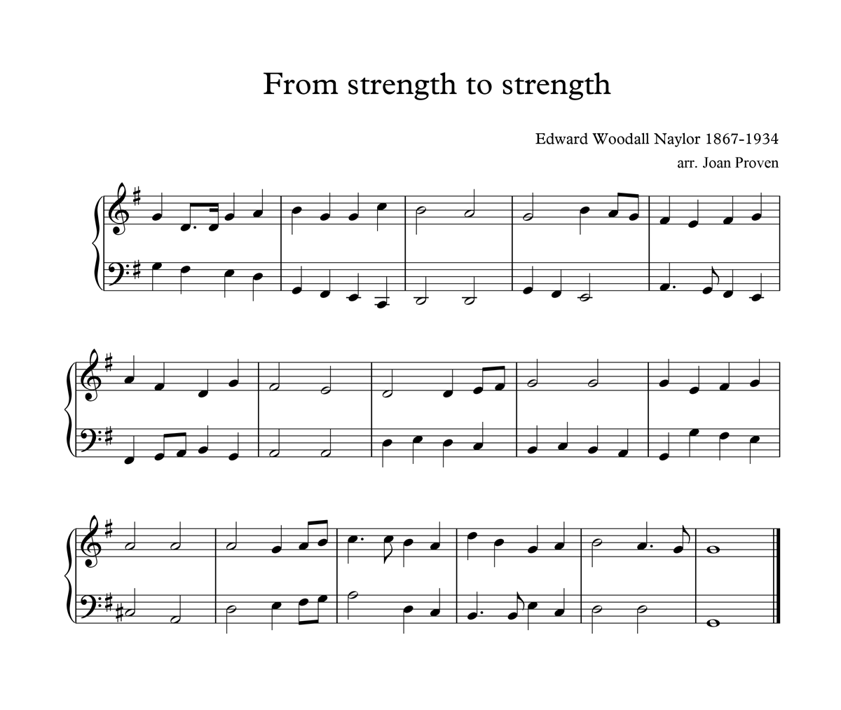 image of from strength to strength full score