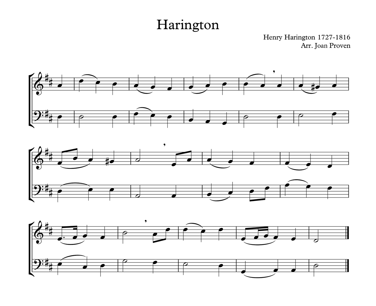 image of Harington full score
