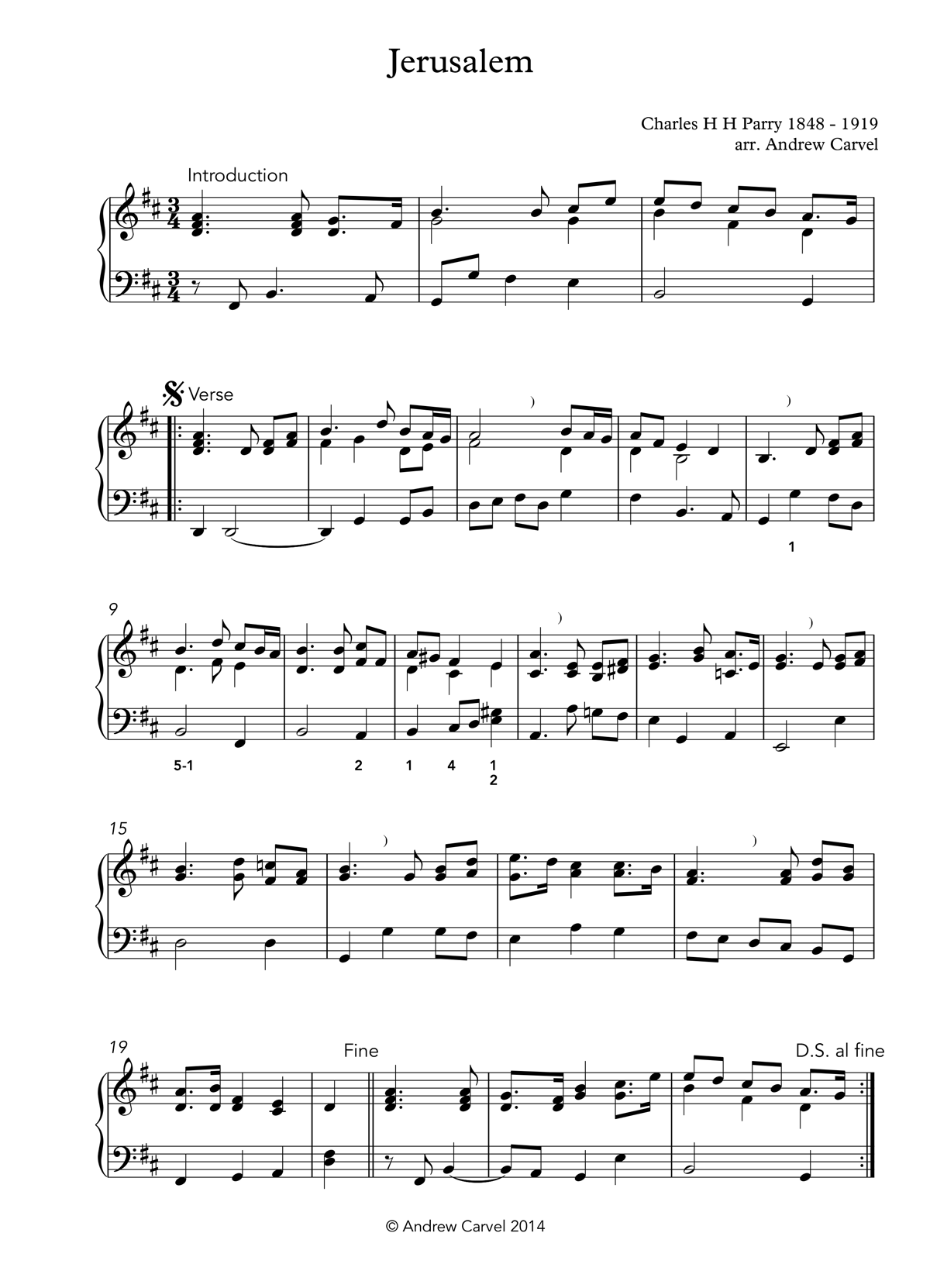 image of Jerusalem full score