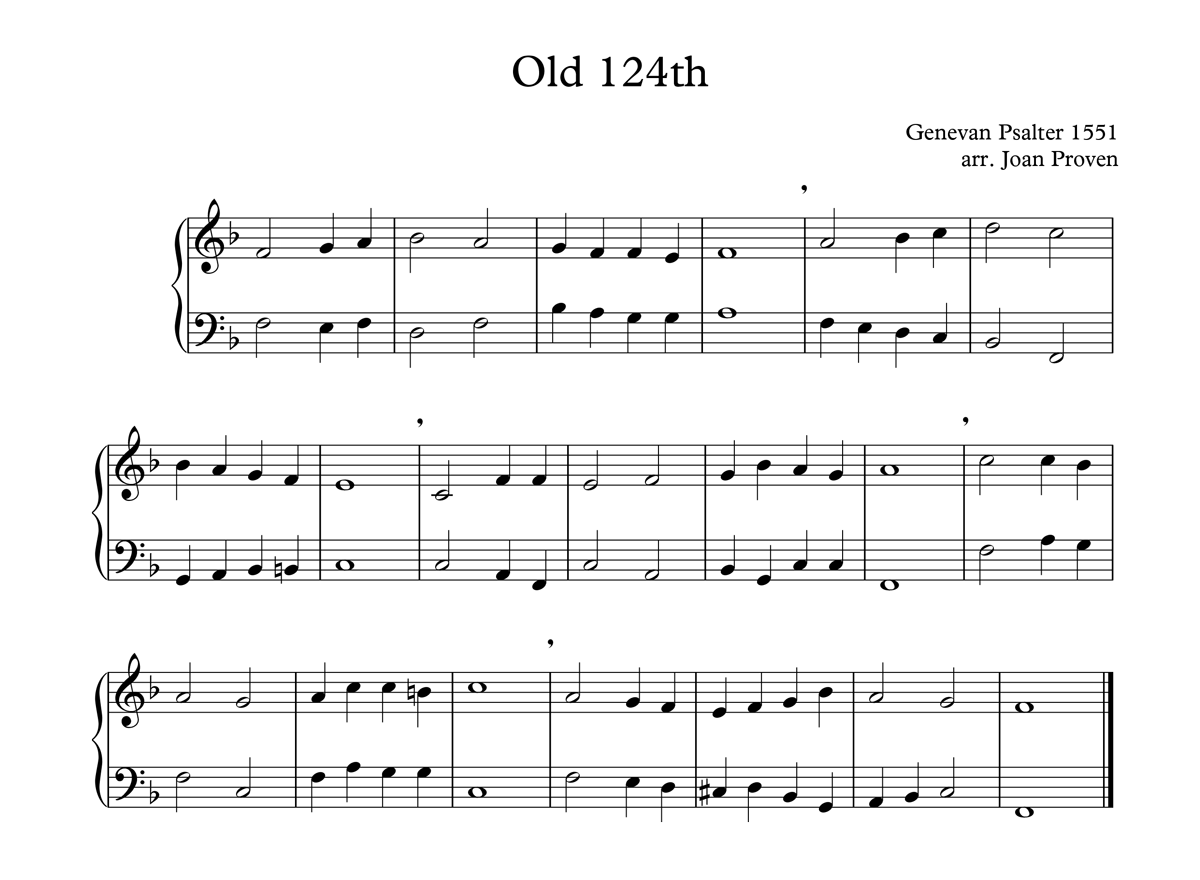 image of old 124th full score