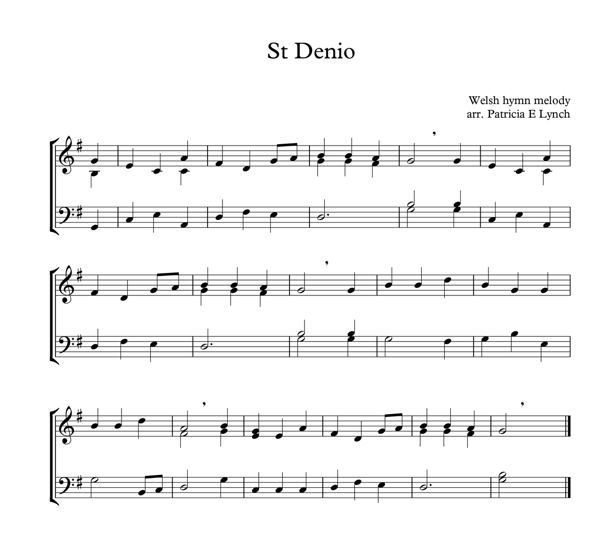 image of St Denio full score
