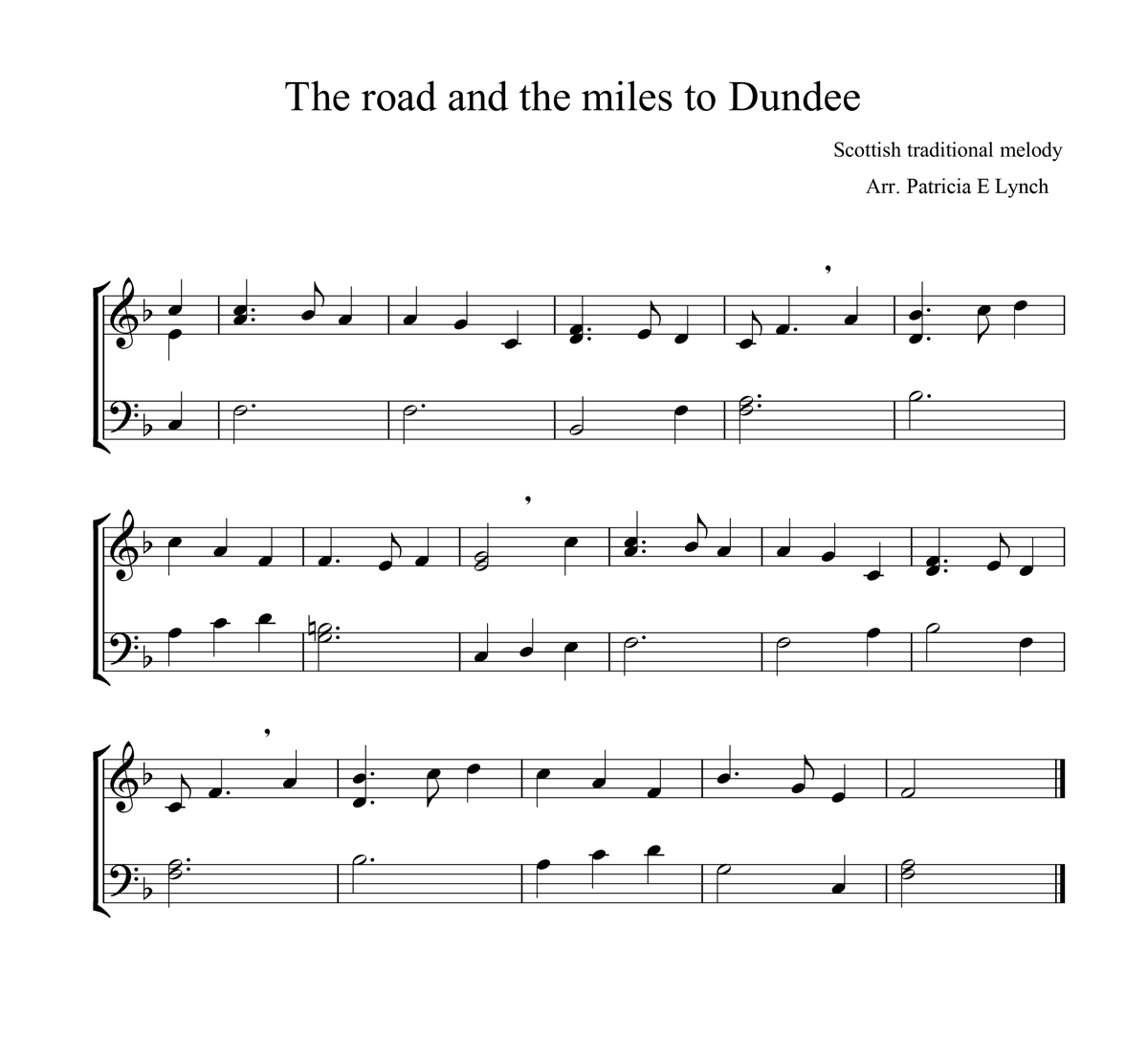 image of The road and the miles to Dundee full score