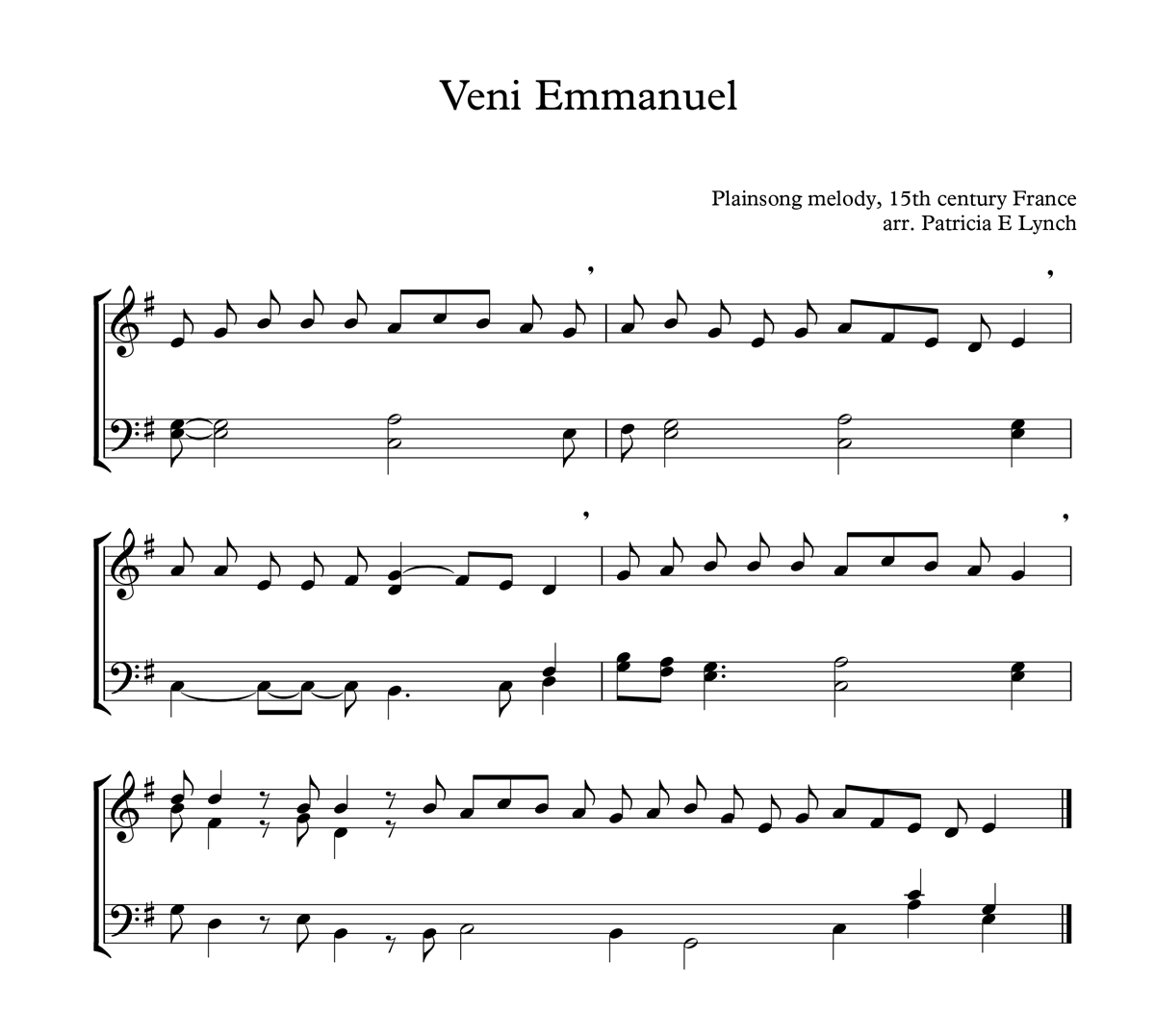 image of veni emmanuel full score