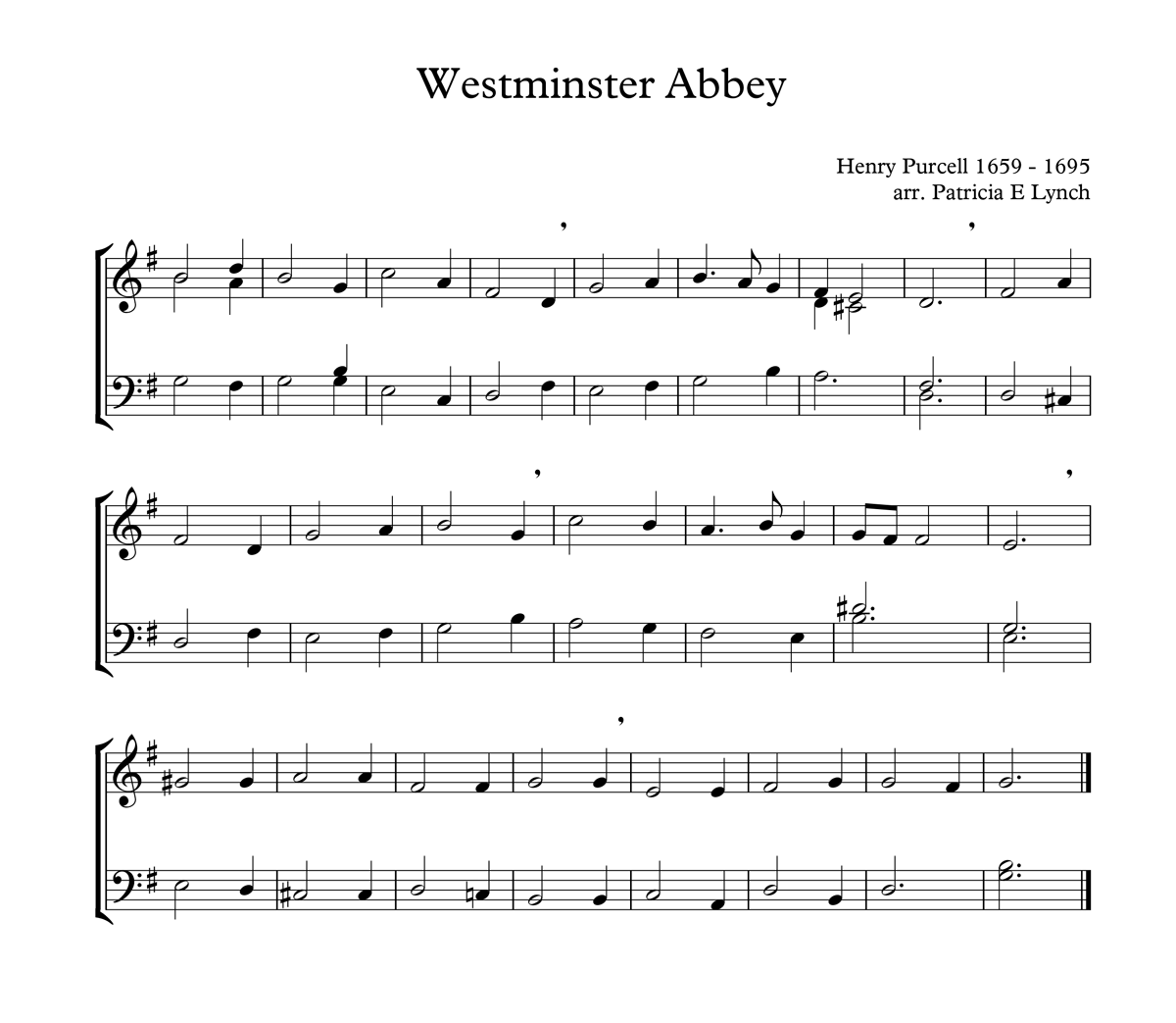 image of westminster abbey full score